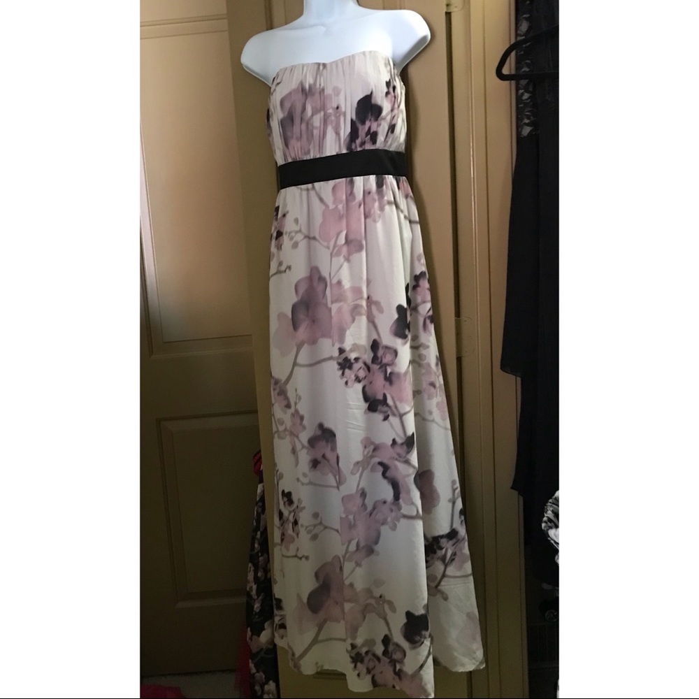 Satin Floral Maxi Dress